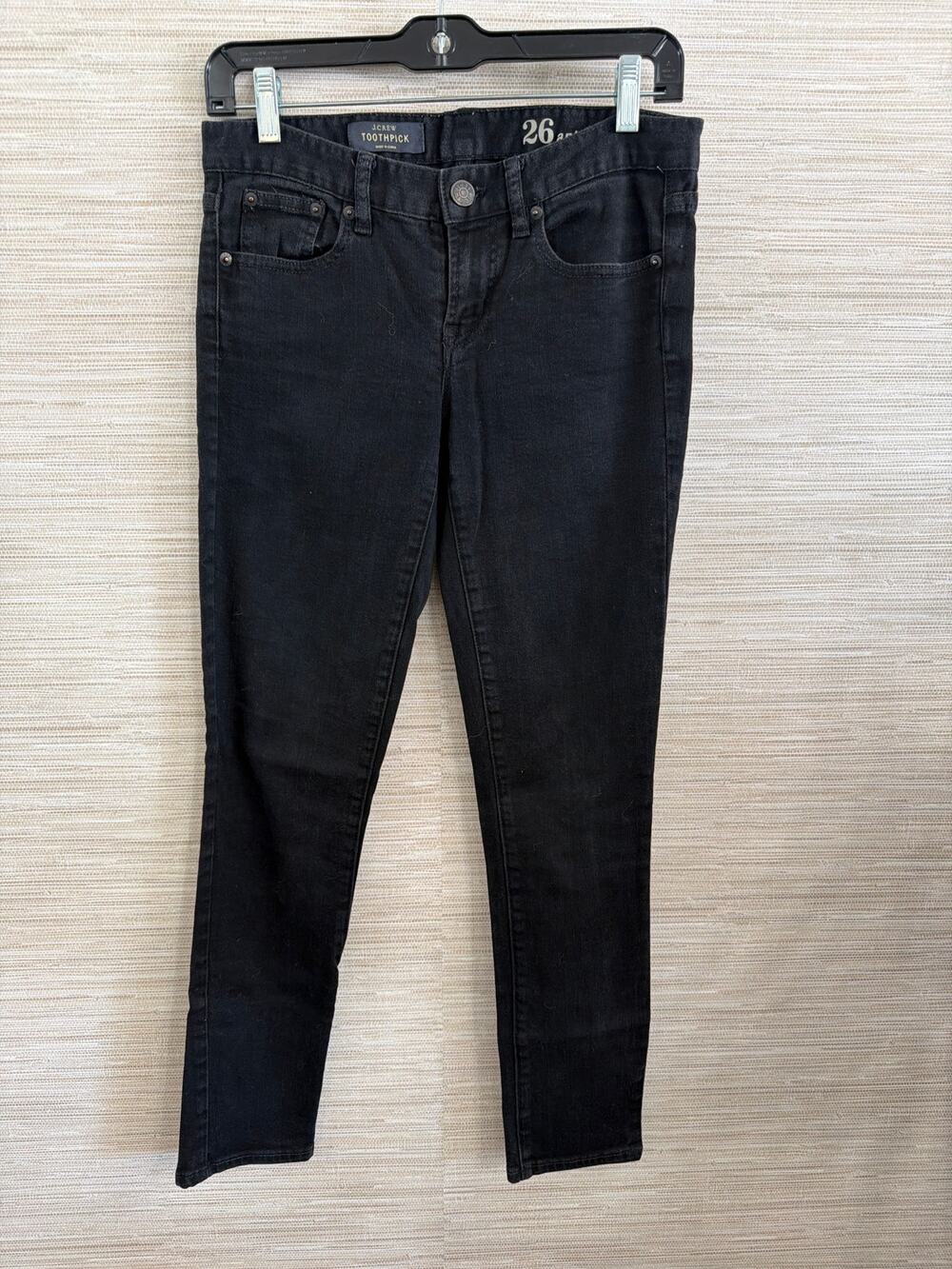 J. Crew Black Toothpick Jeans Women's size 26 ankle